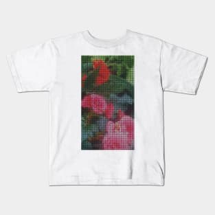 Mosaic Style Pink Flower Tiles Kids T-Shirt